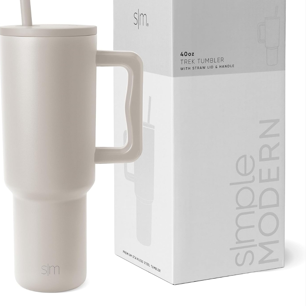 Simple Modern Cream Trek Tumbler with Straw Lid